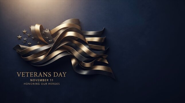 Veterans day flag waves with stars background design illustration Veterans Day (USA) Abstract background design 2026