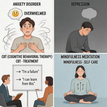 mental health awareness infographic anxiety depression cbt mindfulness