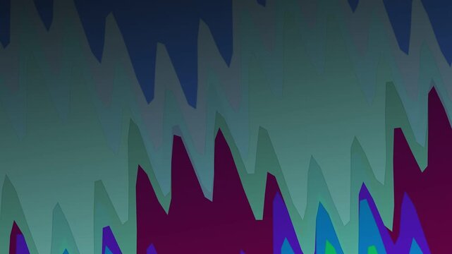 Abstract wavy gradient pattern with jagged edges in deep blue, teal, purple, and green tones