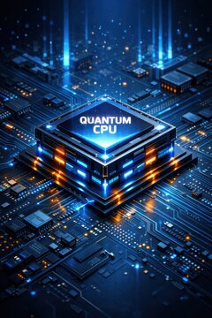 quantum cpu futuristic technology circuit board