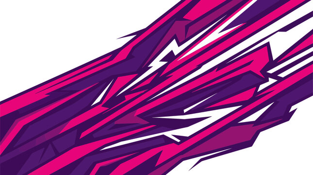 Modern abstract speed background with vibrant purple and pink geometric shapes and dynamic lines for vehicle graphics, esports, and posters.