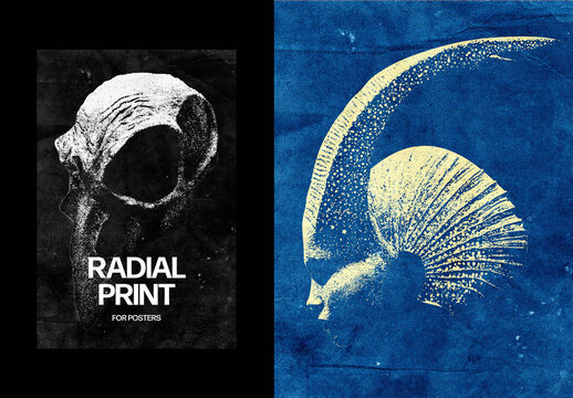 Vertical Vintage Halftone Imprint Effect For Poster And Print Design