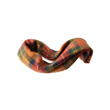 Floating Autumn Plaid Tartan Scarf Isolated PNG