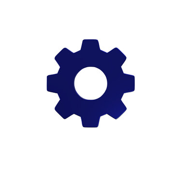 Configuration cog icon three dimensional graphic design digital element for user interface