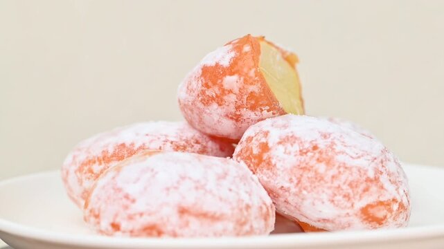 Mochi (or mochi) is a Japanese dessert made from soft, sticky dough made from glutinous rice and containing