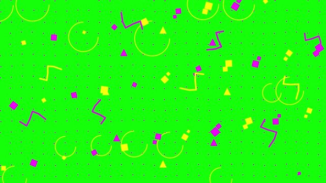 New Year Celebration Memphis Style Motion Background