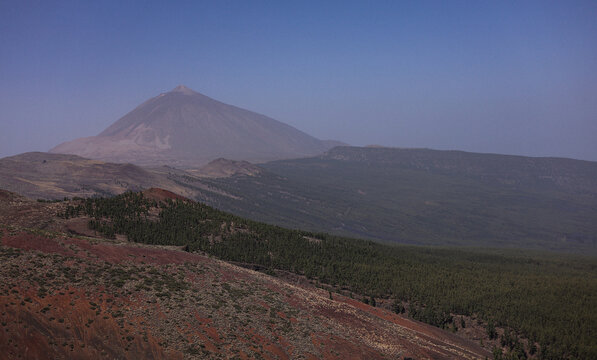 Panoramic View of Tenerife Landscape with Mount Teide, Canary Islands, Spain