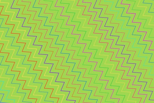 Colorful zigzag pattern with bright green yellow background