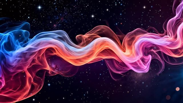 Colorful cosmic smoke in space