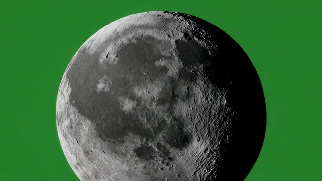 Lunar Surface texture with detailed craters in cinematic motion during night sky