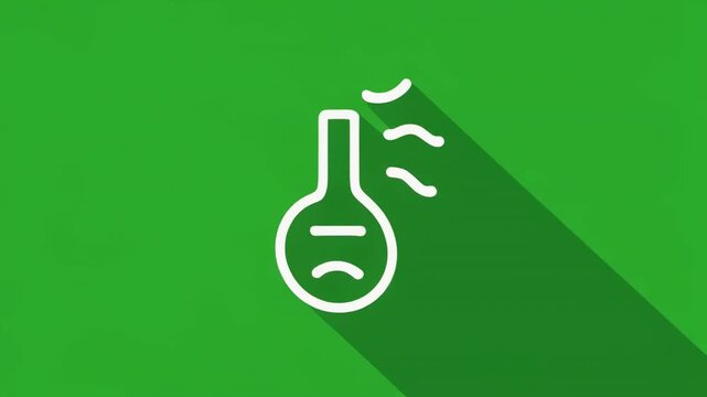 Medical bulb syringe icon animation with subtle motion and shadow against a vibrant green background