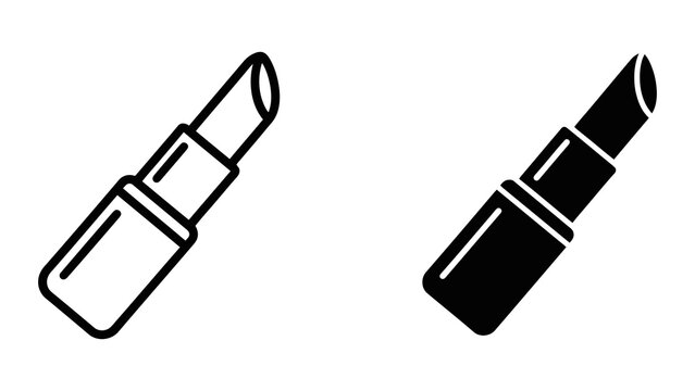 Cosmetic lipstick tube icon for beauty and fashion industry branding