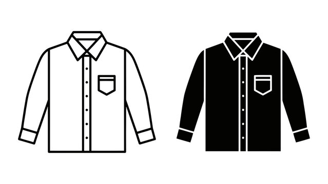 Minimalist button down shirt vector illustration isolated on a clean transparent background