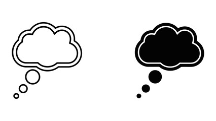 Obraz premium Thought bubble vector icon set isolated on white background for creative idea communication