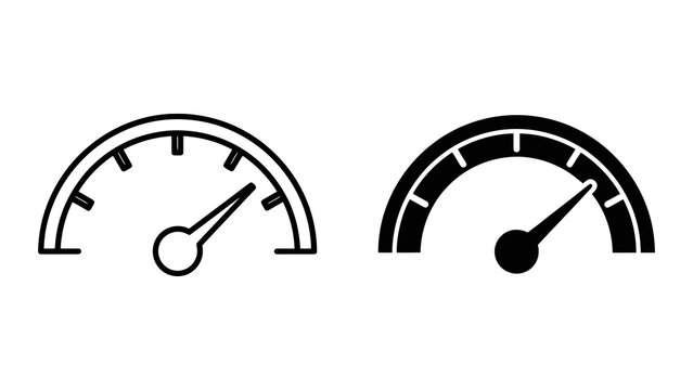 Speedometer gauge performance meter vector icons set isolated on white background