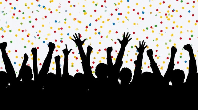 The Crowd at a Confetti-Filled Celebration in a Lively Festival Moment