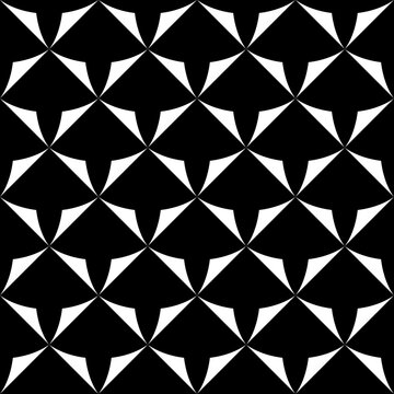 Seamless pattern with geometric motifs in black and white