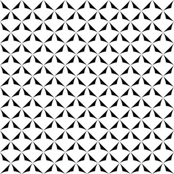 Seamless pattern with geometric motifs in black and white