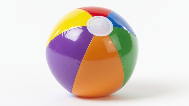 The Colorful Beachball in a White Studio Background for Summer Play