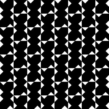 Seamless pattern with geometric motifs in black and white