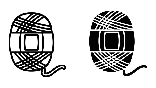 Knitting yarn ball vector icon illustration isolated on transparent background
