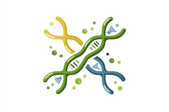 Dna double helix and chromosome structure illustration