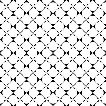 Seamless pattern with geometric motifs in black and white