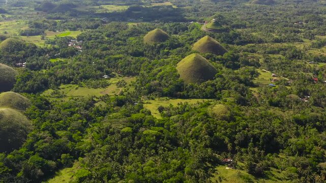 Tropical landscape: Chocolate hills is a famous tourist attraction on the island of Bohol, Philippines.
