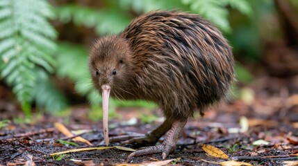 Obraz premium The Echidna Exploring Forest Floor With Spines And Long Snout
