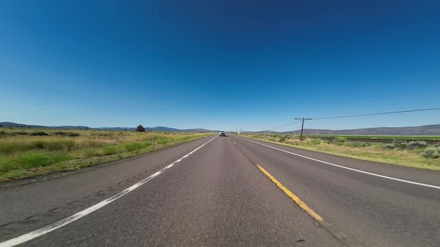 Mount Shasta Highway 97 South Dorris to Macdoel 04 Rear View Driving Plates California USA Ultra Wide