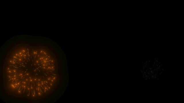 Colorful festive fireworks exploding in the night sky during a celebration in motion video animation