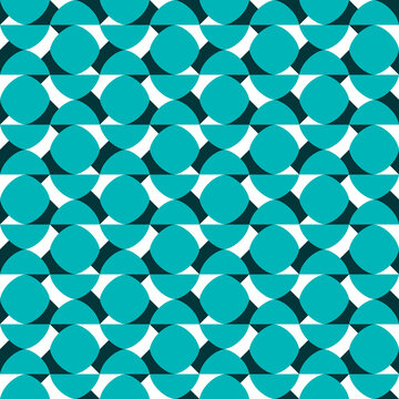 Seamless pattern with geometric motifs in three colors