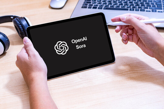 Beer Sheva, Israel. August 26, 2025: OpenAI Sora logo on an Apple iPad screen.