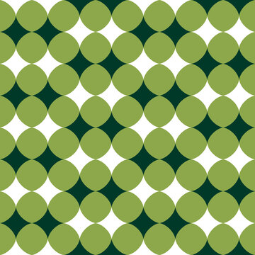 Seamless pattern with geometric motifs in three colors