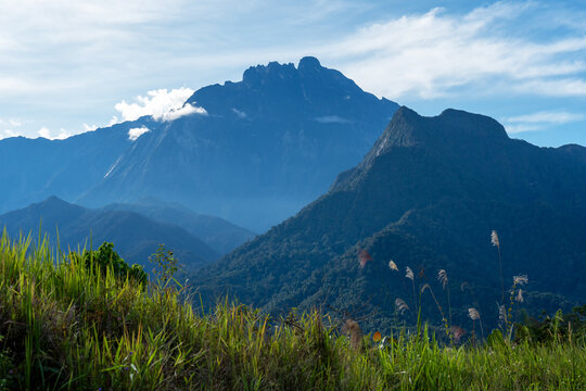 Mt Kinabalu and Mt Nungkok view in Kota Belud Sabah Borneo Malaysia