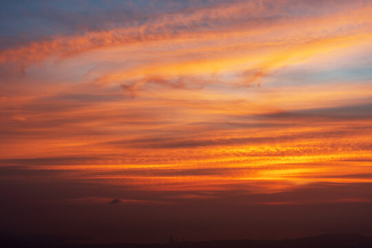 Dramatic sunset background in Kota Kinabalu Sabah Borneo