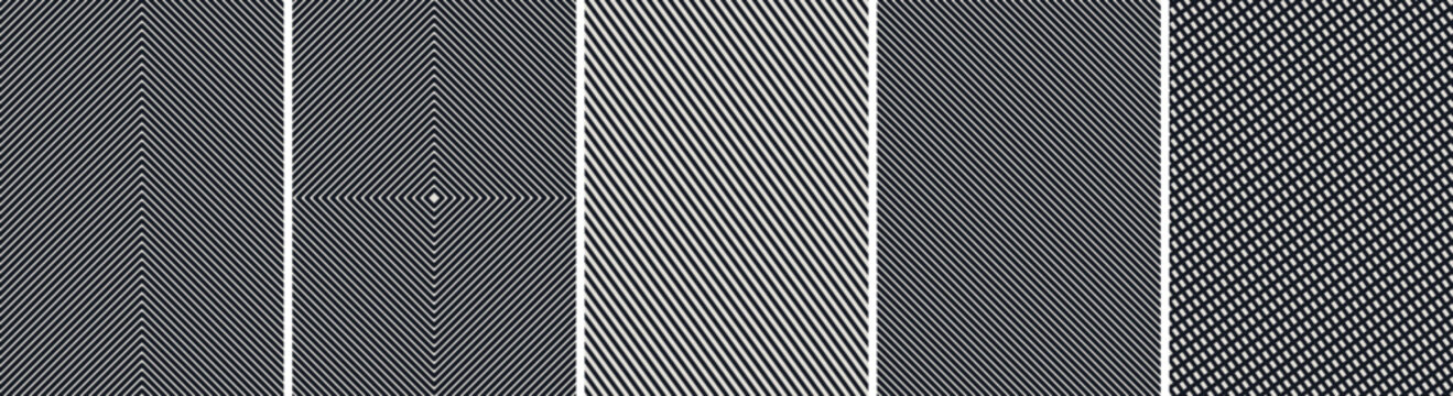 Monochromatic geometric abstract designs with diagonal lines and grid patterns geometric abstract