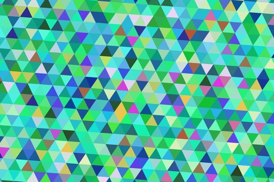 Colorful mosaic pattern made of small triangles and squares