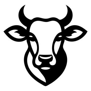 Logo s&iacute;mbolo tauro del zod&iacute;aco. Icono con dibujo sencillo con l&iacute;neas de la cabeza de un toro mirando al frente 