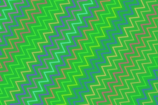 Colorful zigzag pattern with vibrant green and blue shades