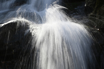 Water fall creating white streaks of water. © William