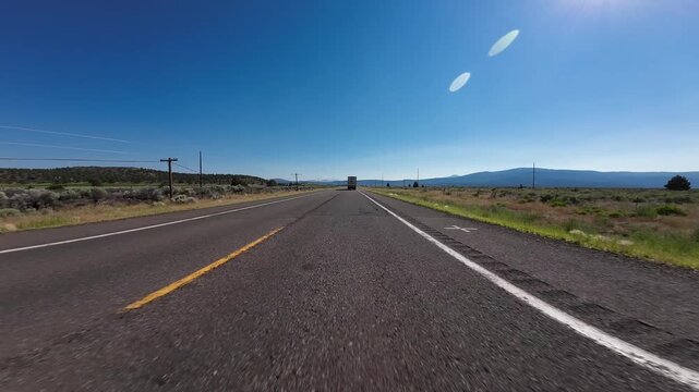 Mount Shasta Highway 97 South Dorris to Macdoel 05 Front View Driving Plates California USA Ultra Wide