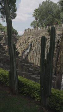 Majestic view of the basaltic prisms of santa maria regla in hidalgo, a natural wonder