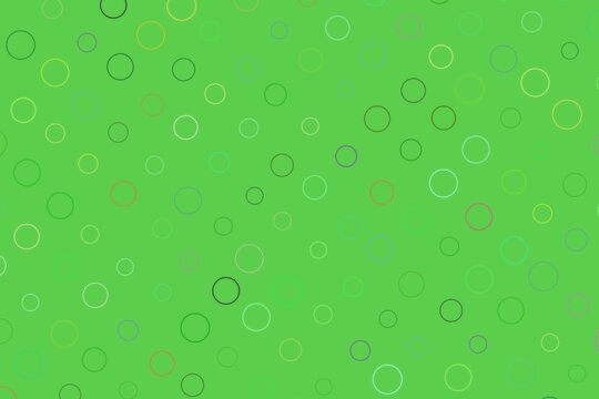 Colorful circles pattern on bright green background