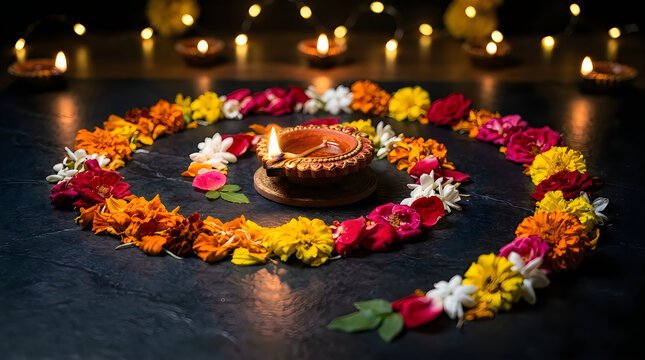 Celebrating diwali a festival of lights flowers and joyful traditions