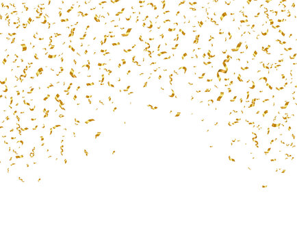 Festival Gold Confetti With Shimmering Paper Curls.