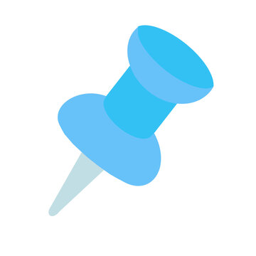A bright blue pushpin with a pointed metal end