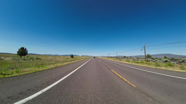 Mount Shasta Highway 97 South Dorris to Macdoel 05 Rear View Driving Plates California USA Ultra Wide