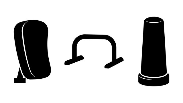 Three Different Types of Silhouetted Traffic Road Signs Design