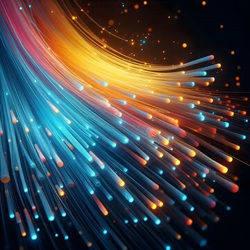 A fiber cable in light